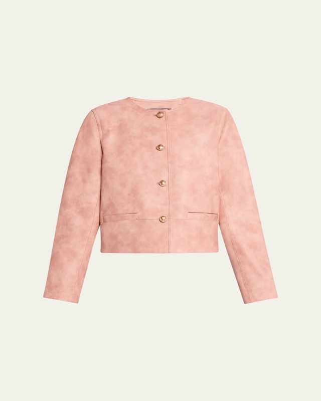 Lyles Boxy Faux Leather Jacket